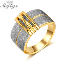 Mytys-anillos de dama a la moda, Color dorado y plateado, GP, dos tonos, fábrica de oro, venta directa de joyas con precio al por mayor R1926 2024 - compra barato
