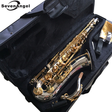 Sevenangel-saxofone tenor 100%, instrumento musical de sopro, tom bb, superfície prateada e dourada, fornece oem 2024 - compre barato