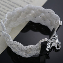 silver color Unique Cross Mesh bracelet for women Charm fashion Elegant Beautiful Top quality jewelry Christmas gift H253 2024 - buy cheap