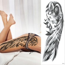 Татуировка на руку с большим рукавом, водонепроницаемая Сексуальная Татуировка для женщин и девочек, наклейки на тело бикини, временная татуировка крыльев, черные, большие размеры 2024 - купить недорого