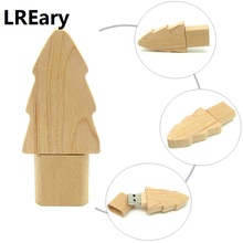 High quality wooden Christmas tree usb flash drive pendrive 4gb 8gb 16gb 32gb real capacity memory disk gift  pen drive usb 2.0 2024 - buy cheap