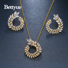 Bettyue Fashion Hot Sale AAA Multicolor Zircon Personality Three Colors Olive Branch Jewelry Sets For Woman Wedding Decoration 2024 - buy cheap