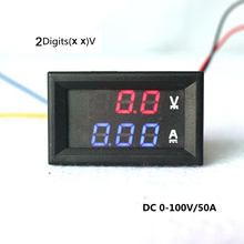 4 шт./лот DC 0-100 V/50A цифровой амперметр вольтметр 2-в-1 Цифровой усилитель напряжения Вольтметр Красный/Синий светодиодный двойной Цвет Дисплей 2024 - купить недорого