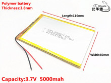 3.7 V, 5000 3880116 mAH (bateria de iões de lítio polímero) bateria Li-ion para tablet pc 8 7 polegada polegada BRINQUEDO, BANCO DO PODER, GPS, mp3, mp4 2024 - compre barato