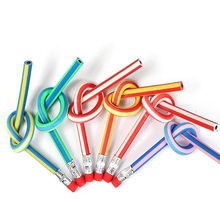 Lápis mágico bendy flexível, lápis colorido macio com borracha, lápis de papelaria para estudantes, presente para escola e escritório 3 pçs 2024 - compre barato
