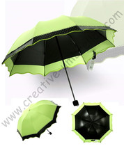 3pcs/lot colour option super light folding mini umbrella 5 times black coating Anti-UV two layers olive green lace parasol 2024 - buy cheap