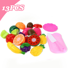 13pcs Kids DIY Pretend Play Plastic Food Toy Miniature Kitchen Set Cutting Fruit Vegetable Food Play House Toys for Children 2024 - buy cheap