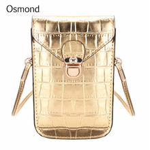 Маленькие золотые сумки Osmond для женщин, саквояж на плечо из крокодиловой кожи, миниатюрные дамские сумочки через плечо, клатч с карманами для телефона 2024 - купить недорого