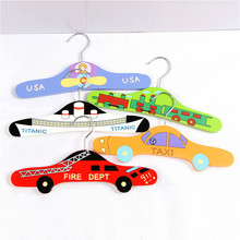 5Pcs Cartoon Wooden Kids Clothes Hanger Car Cute Colorful Baby Children Hanger Racks Wall Clothing Shop Decorate Drying Hangers 2024 - buy cheap