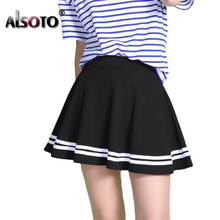 Fashion Summer Style Women Skirt Solid Color Sexy High Waist Midi Pleated Skirts Black School Korean Version Mini A-line Saia 2024 - buy cheap