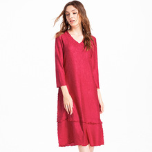 MIYAKE-vestido plisado de alta resistencia con dobladillo y borde de oreja para mujer, ropa de boutique de largo medio, plisado, color estático, primavera y otoño, Envío Gratis 2024 - compra barato