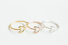crescent moon knuckle ring - 30pcs/Lot Hammered line crescent moon knuckle ring 2024 - buy cheap