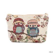 Miyahouse Canvas Cosmetic Bag Women Make Up Pouch Cartoon Owl Printed Travel Toiletry Organizer For Female Cartoon Make Up Bag 2024 - buy cheap