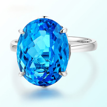 MOONROCY-anillos de boda de cristal azul y plata para mujer y niña, joyería de moda para fiesta, regalo, venta al por mayor 2024 - compra barato