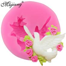 Mujiang Peace Dove Bird Flower Silicone Molds Sugarcraft Fondant Cake Decorating Tools Cupcake Chocolate Candy Gumpaste Moulds 2024 - buy cheap