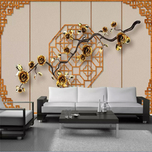 3d tridimensional novo ramo chinês metal arte painéis mural parede de fundo 2024 - compre barato