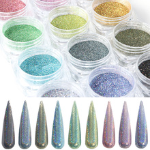 Holographic Nail Glitter Laser Dipping Powder Sequin Nail Art Gradient Chrome Pigment Paillette Flake Dust Manicure Decor LY1028 2024 - buy cheap
