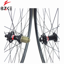 BZKE China carbon 29er wheels AM 12*142mm Thru axle carbon mtb bike wheels DH 29 tubeless 3.5mm offset carbon bicycle wheelset 2024 - buy cheap