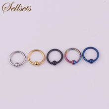 Sellsets Body Piercing Jewelry 5pcs 16G Titanium Anodized Stainless Steel Hoop Nose Eyebrow Lip Tragus Earring Captive Bead Ring 2024 - buy cheap