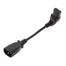 OOTDTY Male to Female C14 C13 PLug PDU Extension Power Cable Connector Right Angle 2024 - buy cheap