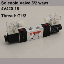 G1/2 "4V420-15 2-позиционный 5-ходовой воздушный Соленоидный клапан пневматический регулирующий клапан, DC12v DC24v AC24v AC110v 220v 2024 - купить недорого