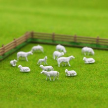 AN8703B 100pcs 1:87 Unpainted White Farm Animals Sheep Collie Dog Shepherd HO Scale Model Scenery Aminals Free Shipping 2024 - buy cheap