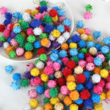 Bichinhos de pompom em cores misturadas, 10/15/20/25/30mm, cores variadas, pom-pom, artesanato, bolas de pompom brilhantes, casamento, natal, decoração de livros de recortes, 20g 2024 - compre barato