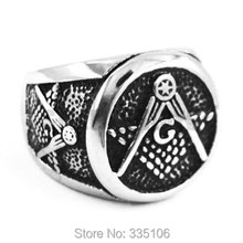 Бесплатная доставка! Масонское кольцо из нержавеющей стали, ювелирные изделия, новинка, масонское кольцо, символ масонской, байкерское кольцо SWR0297 2024 - купить недорого