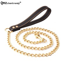 Pet Dog Gold Stainless Steel Metal Dog Leash For Greater Control Safety Training Protect Dog in Traffic 2024 - buy cheap