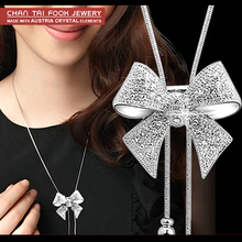 New Fashion Love Sweater Chain Jewelry Long Full Zircon Butterfly Necklaces & Pendants For Women 2024 - buy cheap