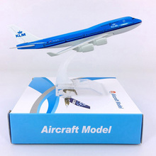 Boeing-modelo de B747-400 de 16CM, modelo de avión de aleación, KLM, holandés, 1:400 2024 - compra barato