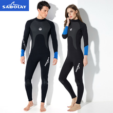 SABOLAY-traje de neopreno profesional SCR de 2MM, bañador suave de alta elasticidad, traje de buceo largo negro, manga, equipo de buceo 2024 - compra barato