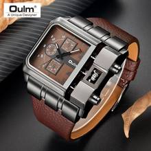 Oulm 3364 Casual Wristwatch Square Dial Wide Strap Men's Quartz Watch Luxury Brand Male Clock Super Big Men Watches montre homme 2024 - buy cheap