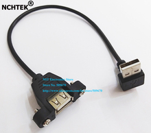 NCHTEK Up Direção 90 Grau Angular USB 2.0 Conector Macho para Cabo de Extensão Fêmea com Painel de Montagem Buraco/Livre grátis/10 PCS 2024 - compre barato