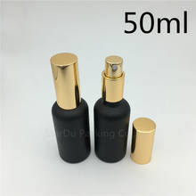 10pcs 50ml black Frosted glass bottle with gold aluminum sprayer, 50cc Essential Oil Spray perfume bottles 2024 - buy cheap