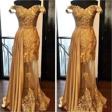 2020 Off The Shoulder Long Prom Dresses Arabic Golden Tulle Applique Ruched Beaded Floor Length Pageant Formal Evening Gowns 2024 - buy cheap