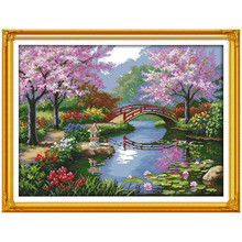 The Beautiful Scenery of Park 11CT 14CT Unprinted On Canvas Painting Counted Cross Stitch Patterns Kits Needlework Craft Home 2024 - buy cheap