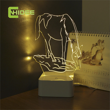 Cnhidee USB novedad táctil encantadora lámpara de caballo 3D dimmable luz de la noche como regalos creativos del festival Decoración para el hogar lámpara de escritorio para el amigo 2024 - compra barato