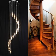 Modern European minimalist creative villa K9 Crystal LED long chandelier rotating multi-stairs living room lighting led lighting 2024 - buy cheap