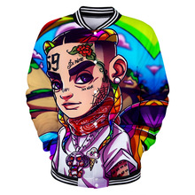 Chaqueta de uniforme de béisbol 3D para hombre y mujer, Sudadera con capucha de rapero Tekashi 69 6ix9ine, estilo Harajuku, Hip Hop, Anime, moda de invierno 2024 - compra barato