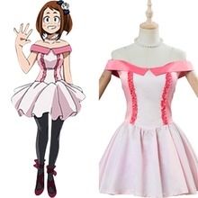 Disfraz de My Hero Academia, Boku no Hero Ochaco Uraraka, vestido rosa, disfraz de Carnaval para Halloween, personalizado 2024 - compra barato