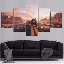 5 peça imagem hd estrada números rota 66 motocicleta veículo poster adesivo de parede paisagem arte da parede quadros em tela 2024 - compre barato