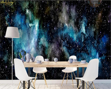 beibehang Custom 3d wallpaper Blue dream starry sky dynamic KTV tooling black hole background wall papers home decor 3d mural 2024 - buy cheap