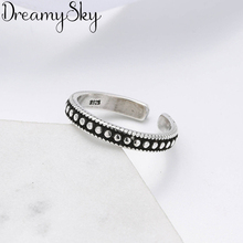 Personalidade do vintage cor de prata anéis redondos para senhoras femininas aberto anéis de noivado meninas presentes de festa anillos 2024 - compre barato