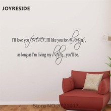 JOYRESIDE Quote Wall Love Forever Like You Always Sticker Decals Vinyl Bedroom Living room Decorations Designs Art Mural A1452 2024 - buy cheap