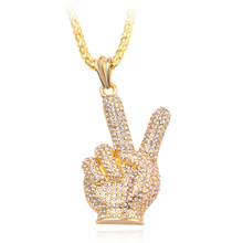 The Praying Hands Pendants & Necklaces Brother Gift Gold Color Crystal Alloy Hip Hop Men Chain Jewelry Long Necklaces Party 2024 - buy cheap