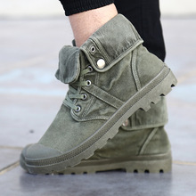 Outono inverno primavera homens botas de lona exército estilo combate moda alta-topo militar tornozelo botas sapatos masculinos confortáveis tênis 2024 - compre barato