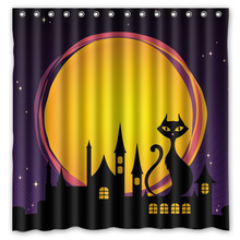 2016 Hot Sale!Halloween Black Cat Background Waterproof Polyester Shower&Bath Curtain( 180X180CM) 2024 - buy cheap