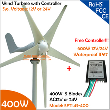 Hot Sale!!! 12V/24V AC 1.4m wheel diameter 3 blades 400W Wind Turbine Generator with free 600W Controller Wind Generator Kit 2024 - buy cheap