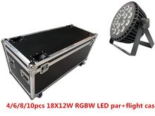 10 unids 18x12 w led par luces con 1 vuelo de caso 4in1 rgbw lavado led par luz 2024 - buy cheap